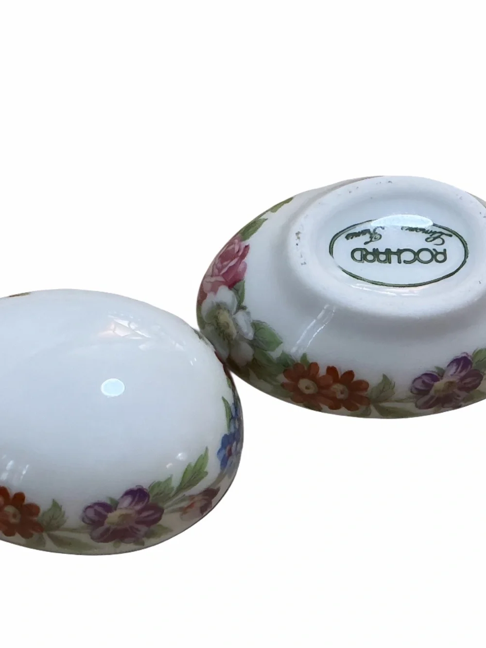 Rochard Limoges France Floral Porcelain Egg Trinket Box Hand Painted Collectible
